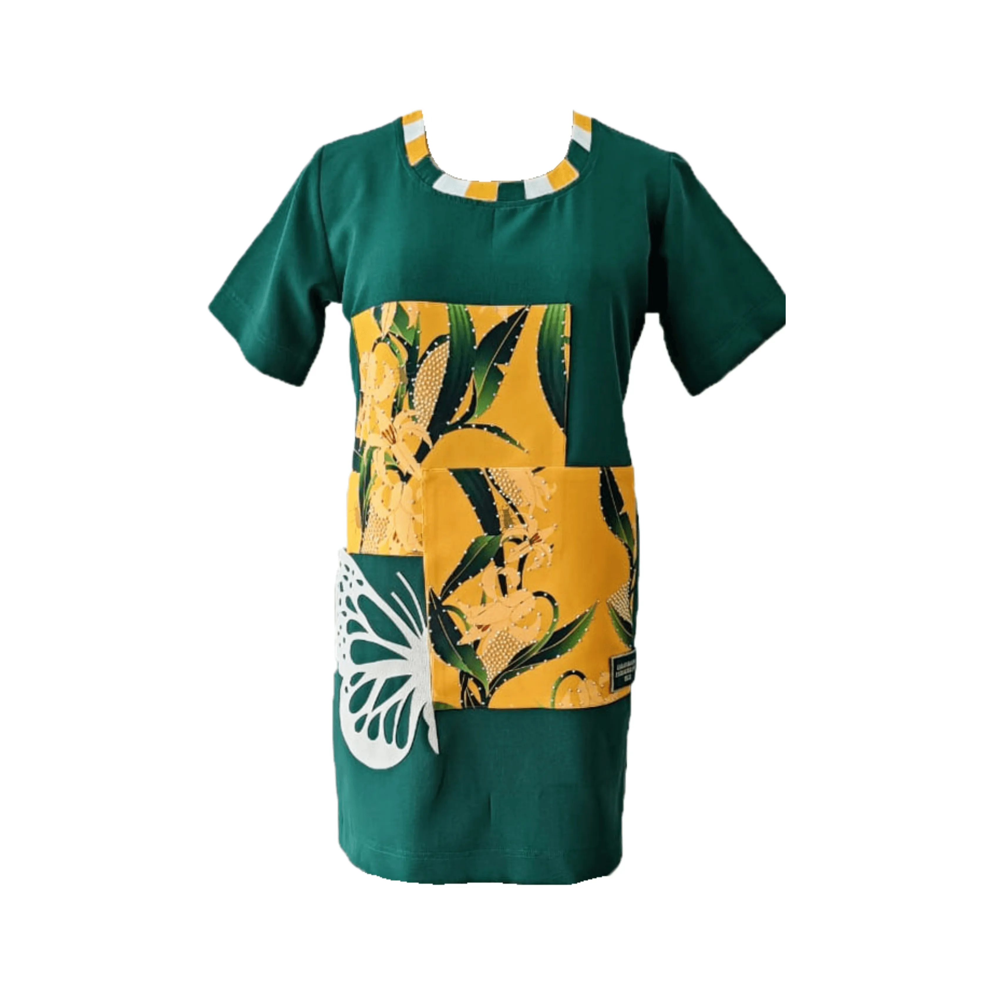 Yellow Lily Green T-Shirt Dress